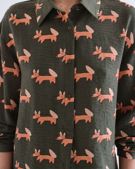 Foxy Fox Print Shirt
