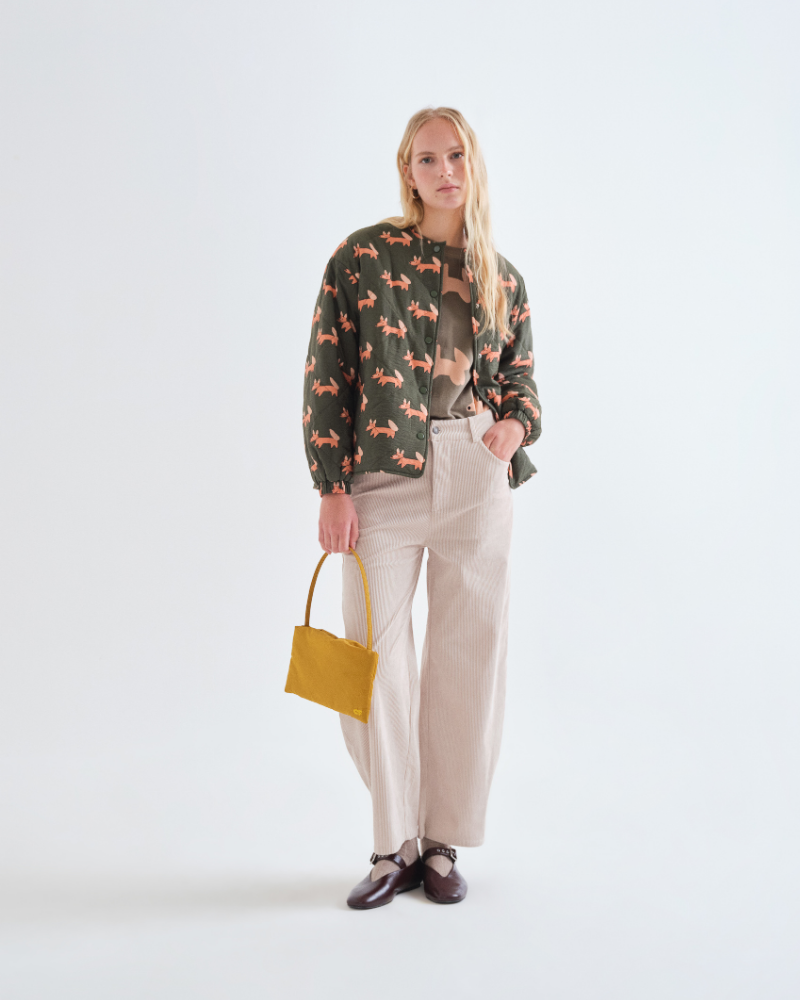 Foxy Fox Print Quilted Jacket