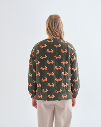 Foxy Fox Print Quilted Jacket