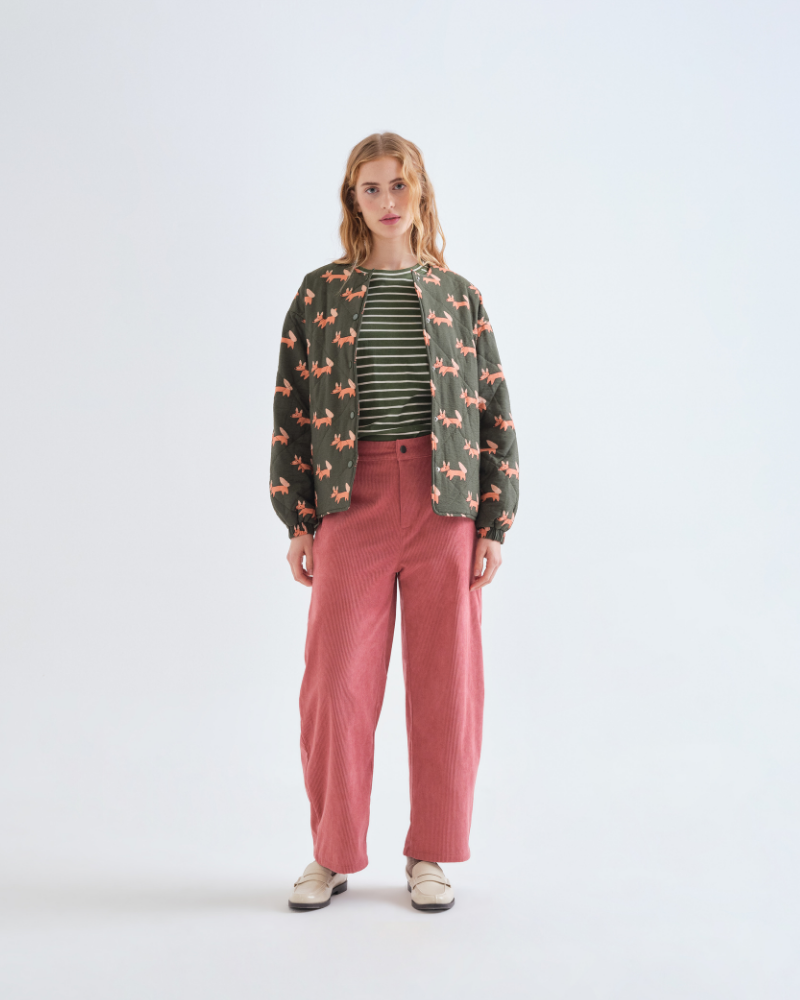 Foxy Fox Print Quilted Jacket