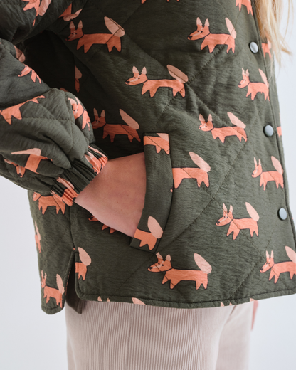 Foxy Fox Print Quilted Jacket