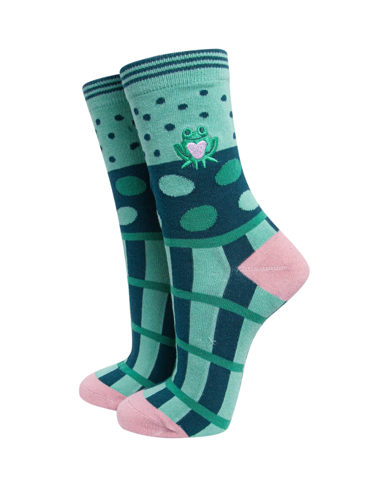 Frog Combed Cotton Embroidered Unisex Socks