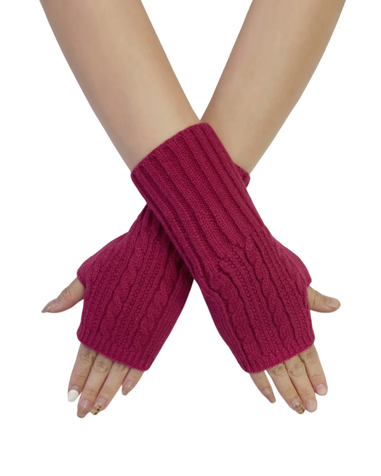 Cosy Long Knitted Wool Wrist Warmer Gloves