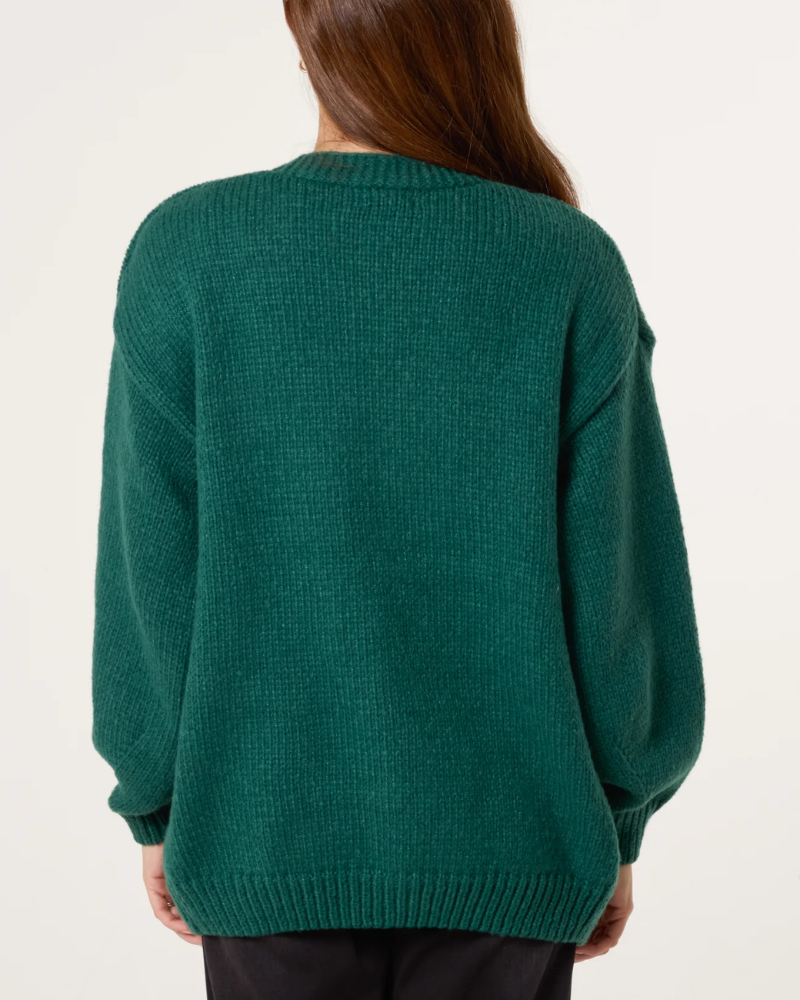 Flocking Daisy Cardigan Green