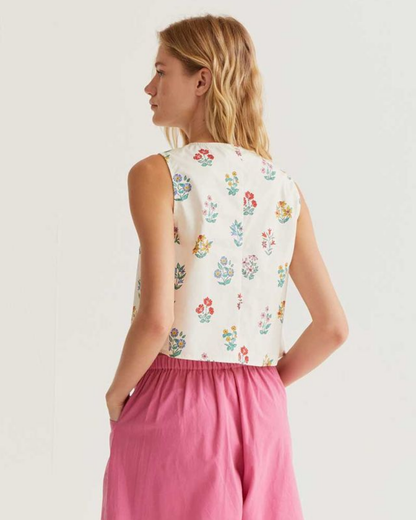 Pretty Gardener Sleeveless Cotton Top