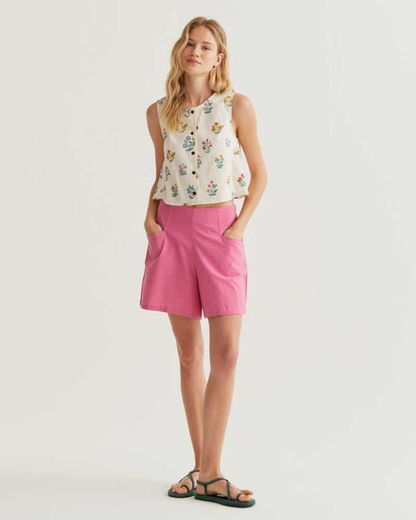 Pretty Gardener Sleeveless Cotton Top