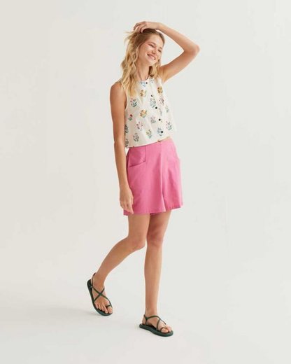 Pretty Gardener Sleeveless Cotton Top