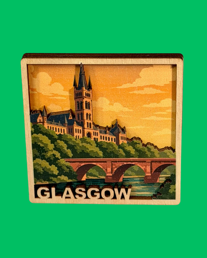 Glasgow University 3D Wooden Magnet