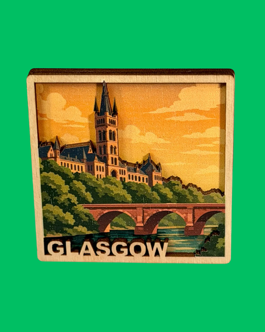Glasgow University 3D Wooden Magnet