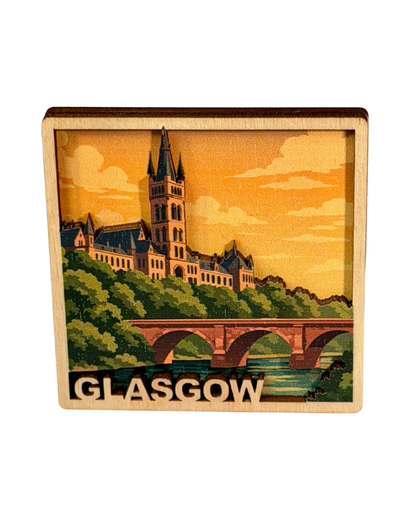 Glasgow University 3D Wooden Magnet