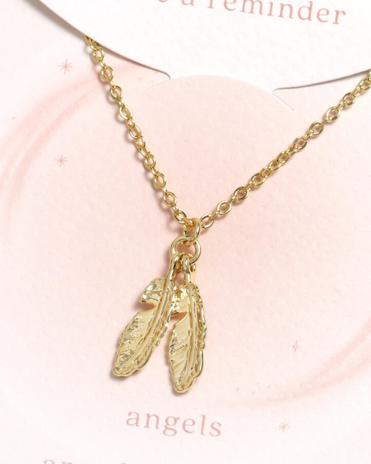Gold Feathers Memory Necklace