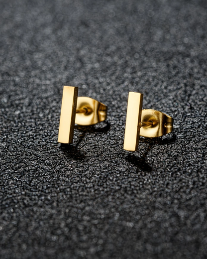 Tiny Rectangles Earrings Gold And Silver