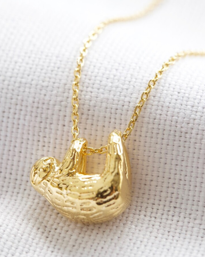 Sloth Necklace 18ct Gold