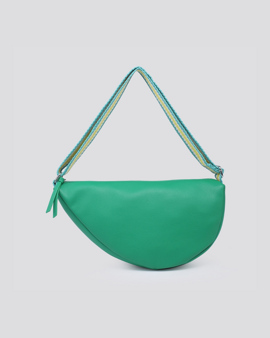 Asymmetric Vegan Leather Crossbody Bag Assorted Colours
