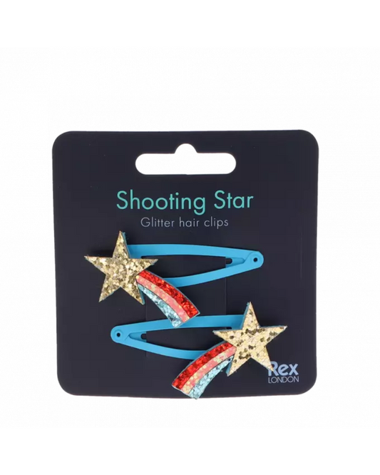 Shooting Star Glitter Hair Clips Set Of 2