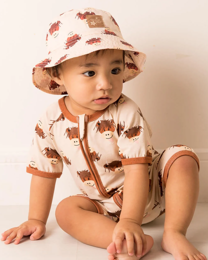Hamish Highland Cow Zip-Up Romper