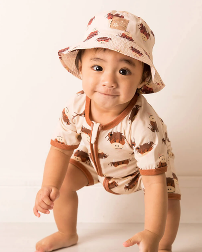 Hamish Highland Cow Zip-Up Romper