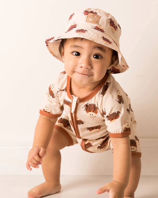 Hamish Highland Cow Zip-Up Romper
