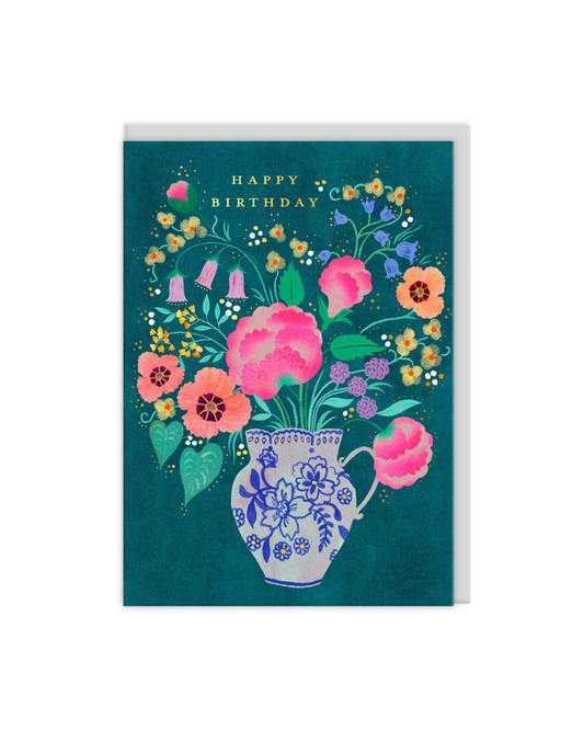 Flower Vase Birthday Greeting Card