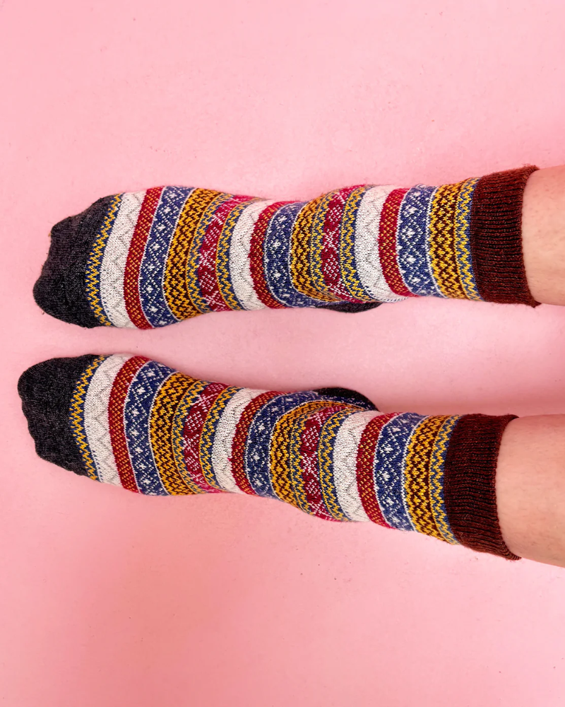Secret Garden Hedgehog Fair Isle Socks