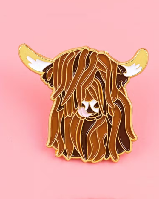 Highland Cow Enamel Pin Badge