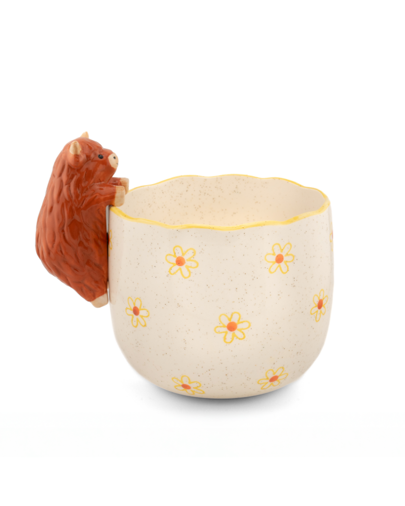 Peeking Highland Cow Planter