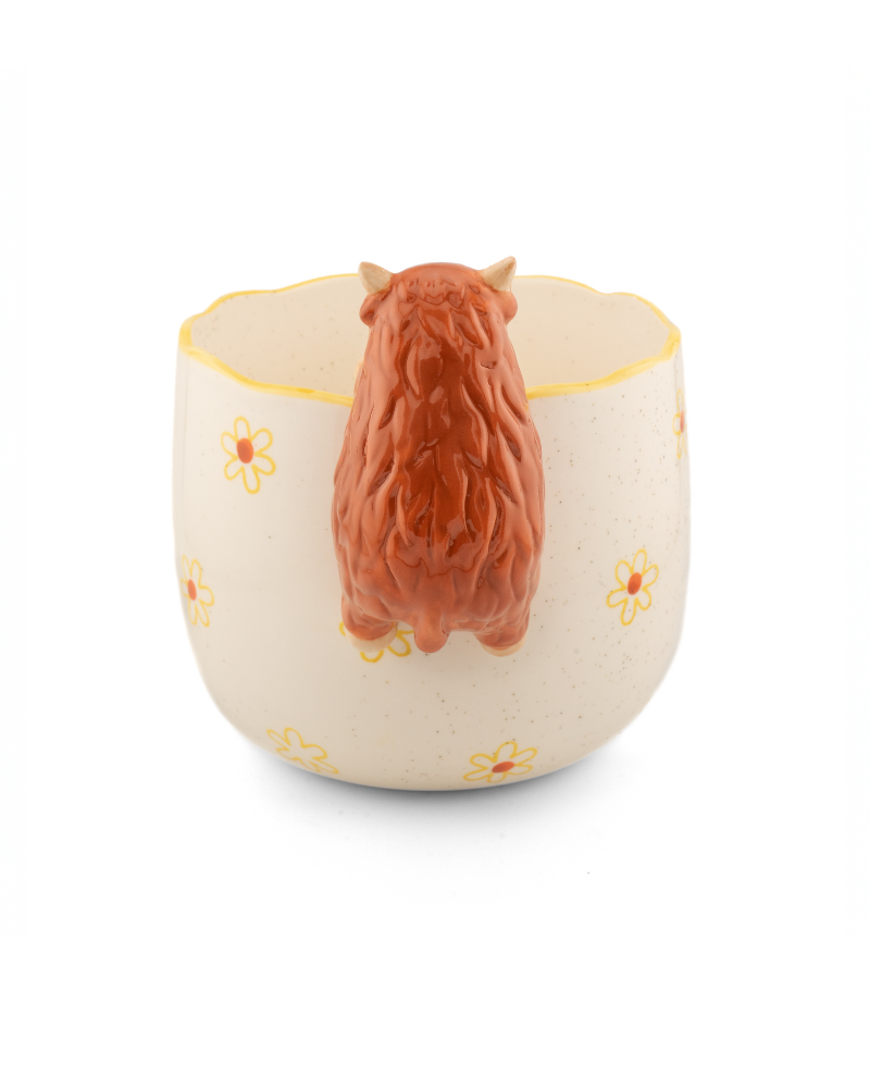Peeking Highland Cow Planter