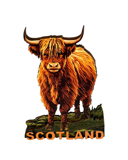 Highland Cow Scotland 3D Wooden Magnet