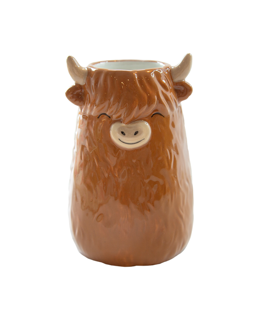 Highland Cow Shaped Small Vase