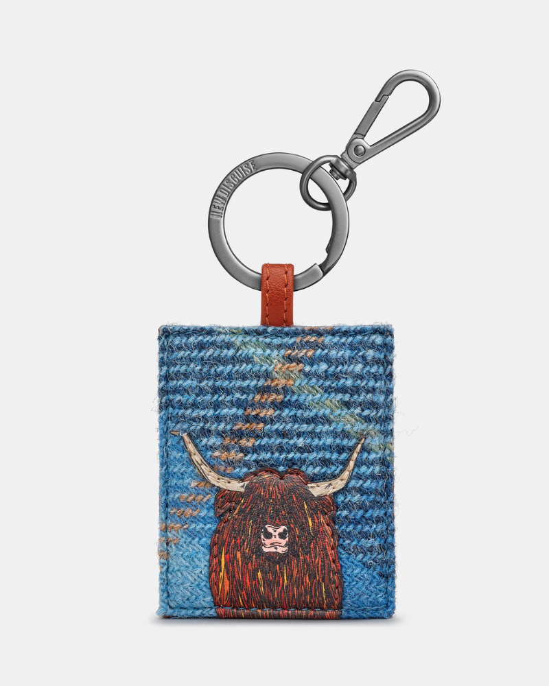 Highland Cow Harris Tweed Keyring