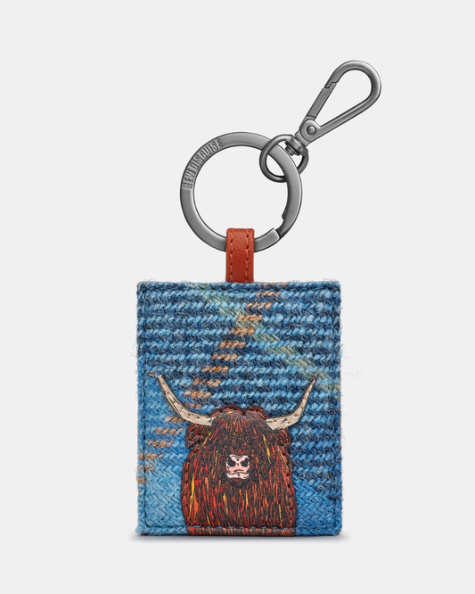 Highland Cow Harris Tweed Keyring
