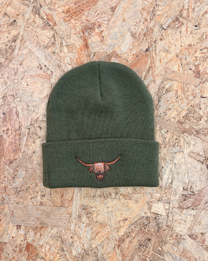 Scottish Highland Cow Moss Green