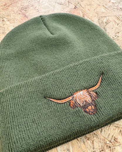 Scottish Highland Cow Moss Green