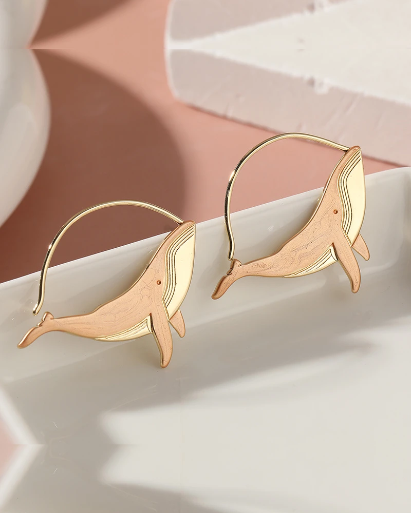 Whale Hoop Earrings