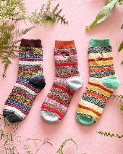 Secret Garden Fox Fair Isle Socks