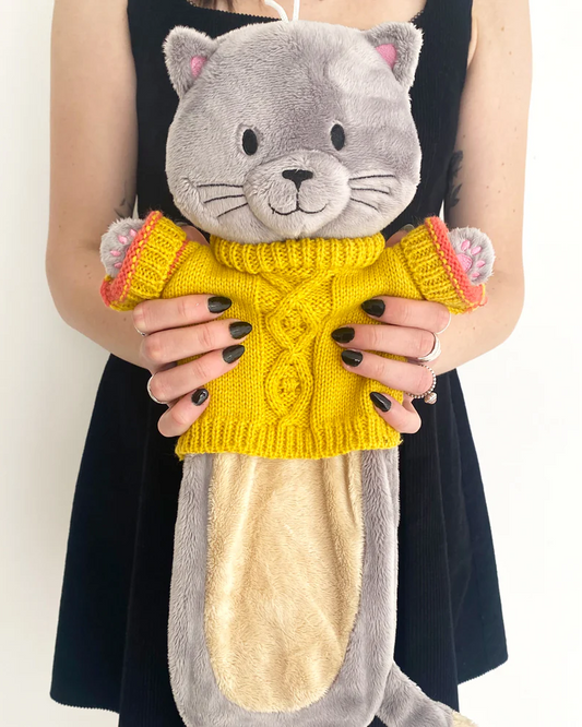 Long Cat in Jumper Hot Water Bottle