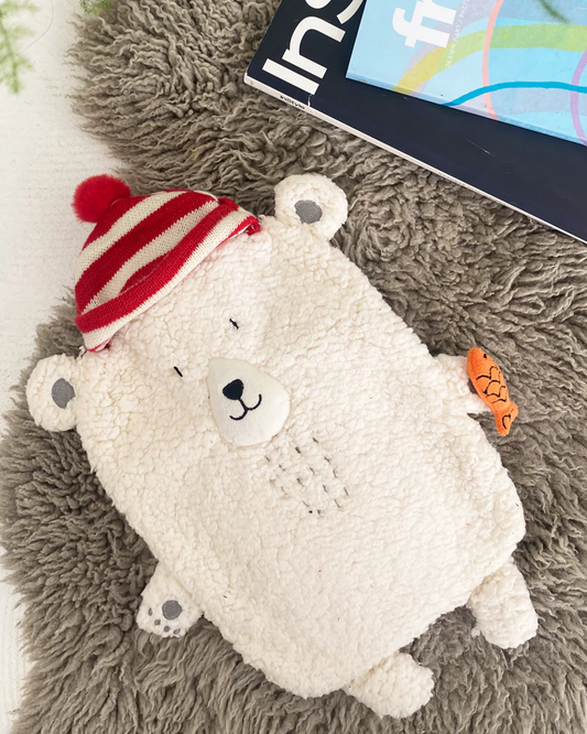 Polar Bear Goes Fishing Hot Water Bottle