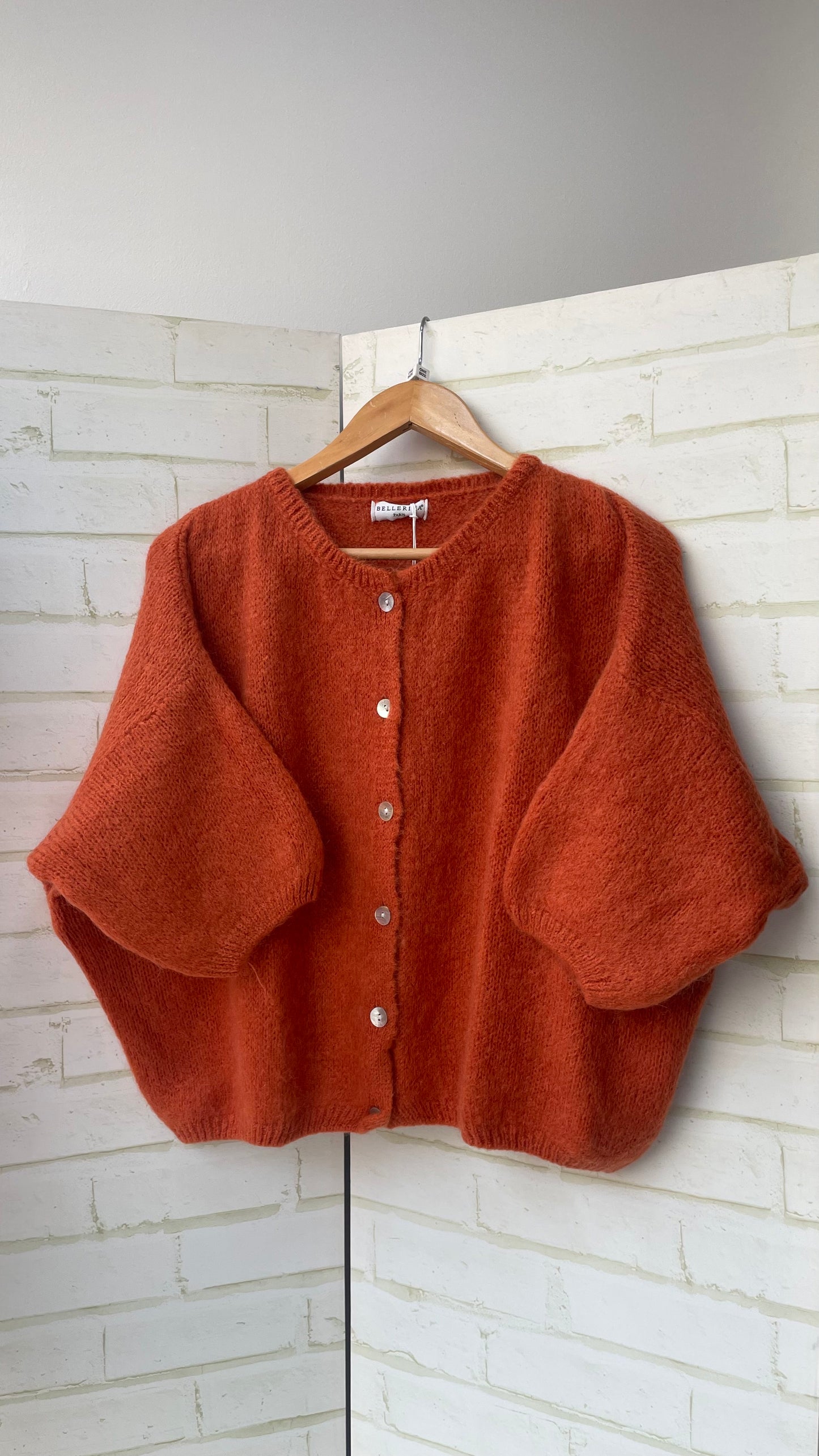 Mohair Cropped Sleeve Cardigan All Colours