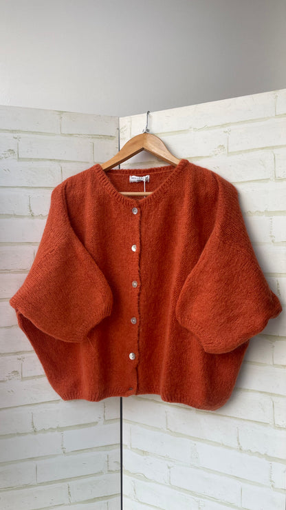 Mohair Cropped Sleeve Cardigan All Colours