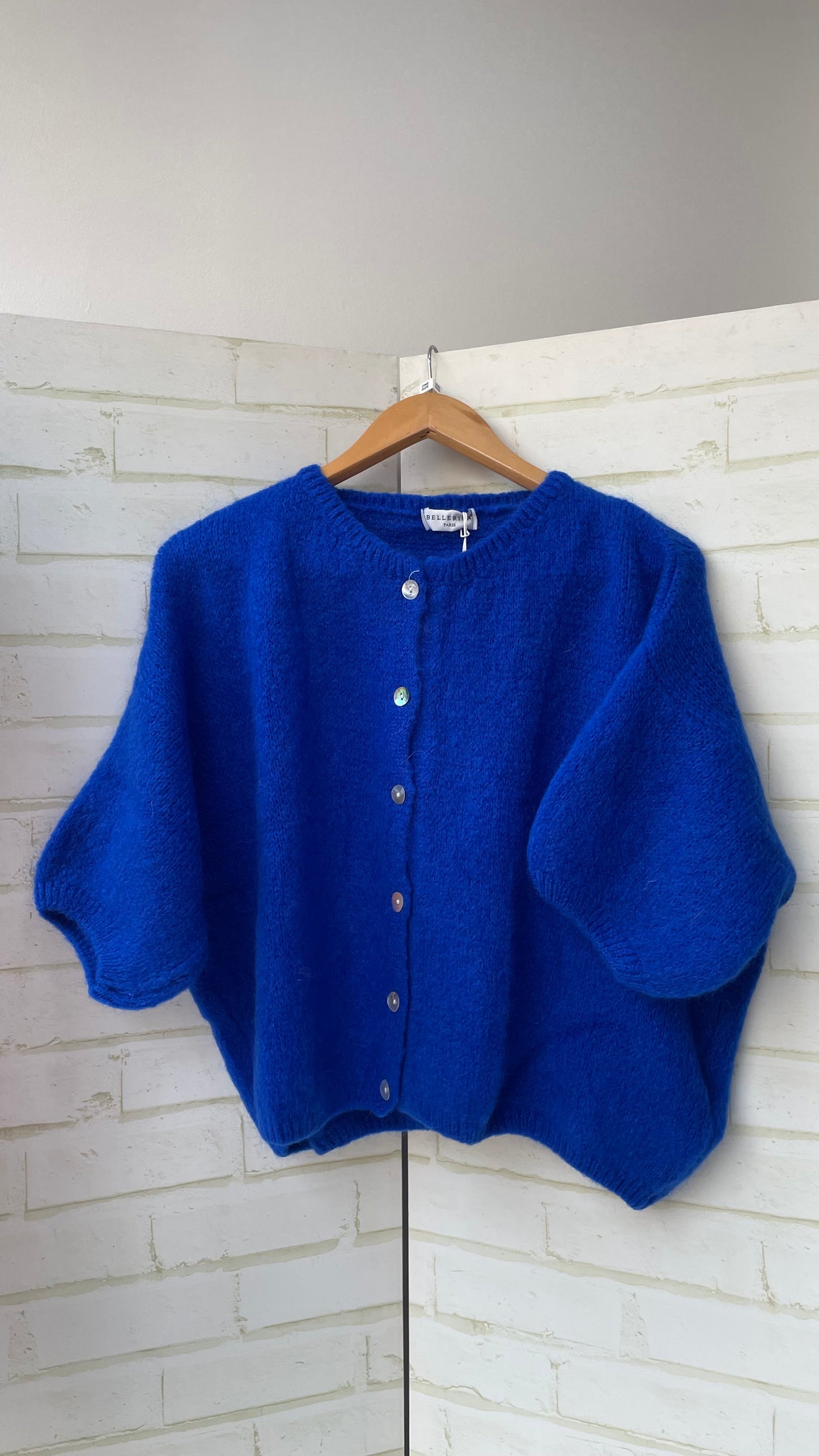 Mohair Cropped Sleeve Cardigan All Colours