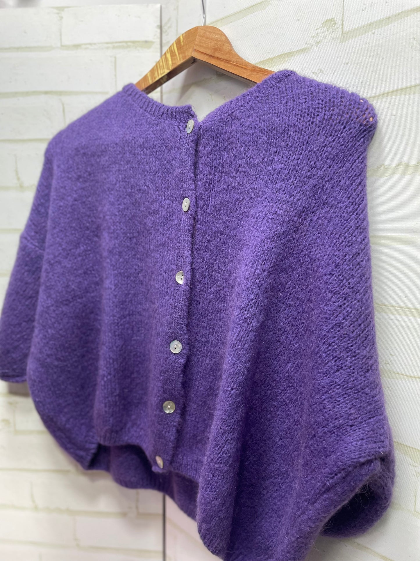 Mohair Cropped Sleeve Cardigan All Colours
