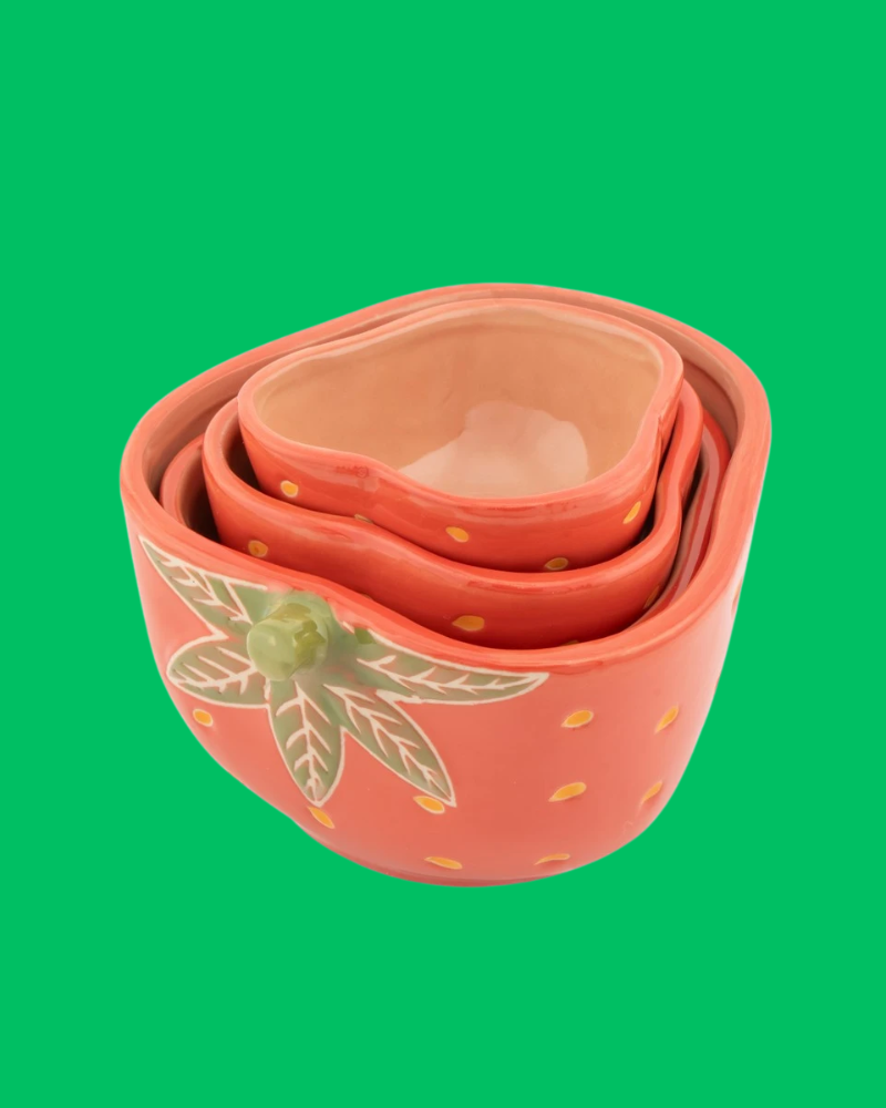 Strawberry Shaped Measuring Bowls Set of 4