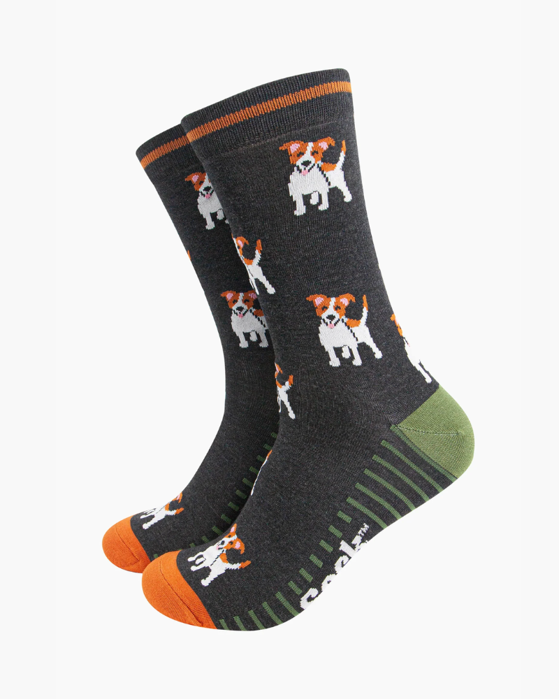 Jack Russell Black Unisex Socks