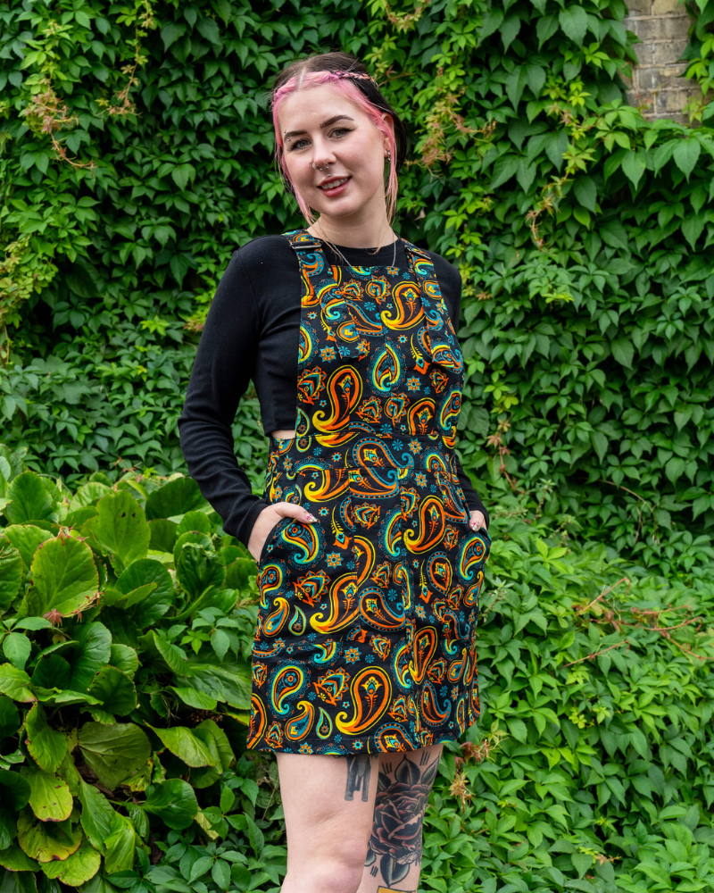 Black Paisley Pinafore by Run & Fly