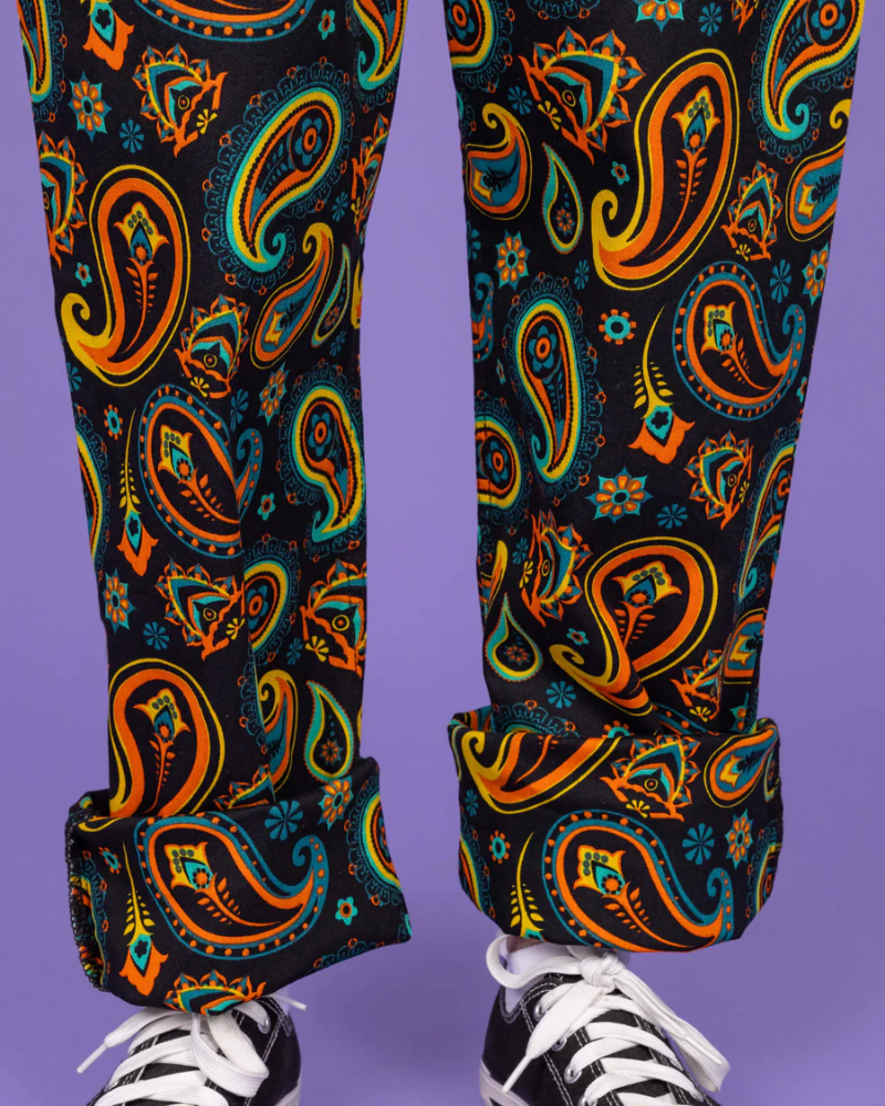 Black Paisley Dungarees by Run & Fly