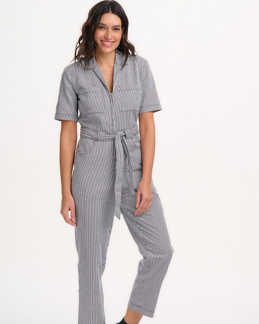 Meredith Monochrome Stripes Boilersuit By Sugarhill Brighton