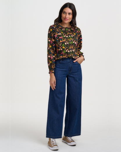 Julieta Forest Folklore Jersey Top