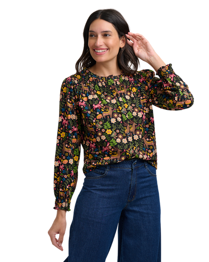 Julieta Forest Folklore Jersey Top