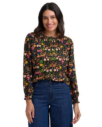 Julieta Forest Folklore Jersey Top
