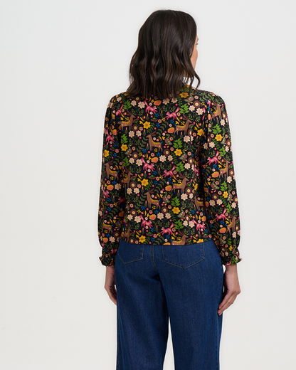 Julieta Forest Folklore Jersey Top